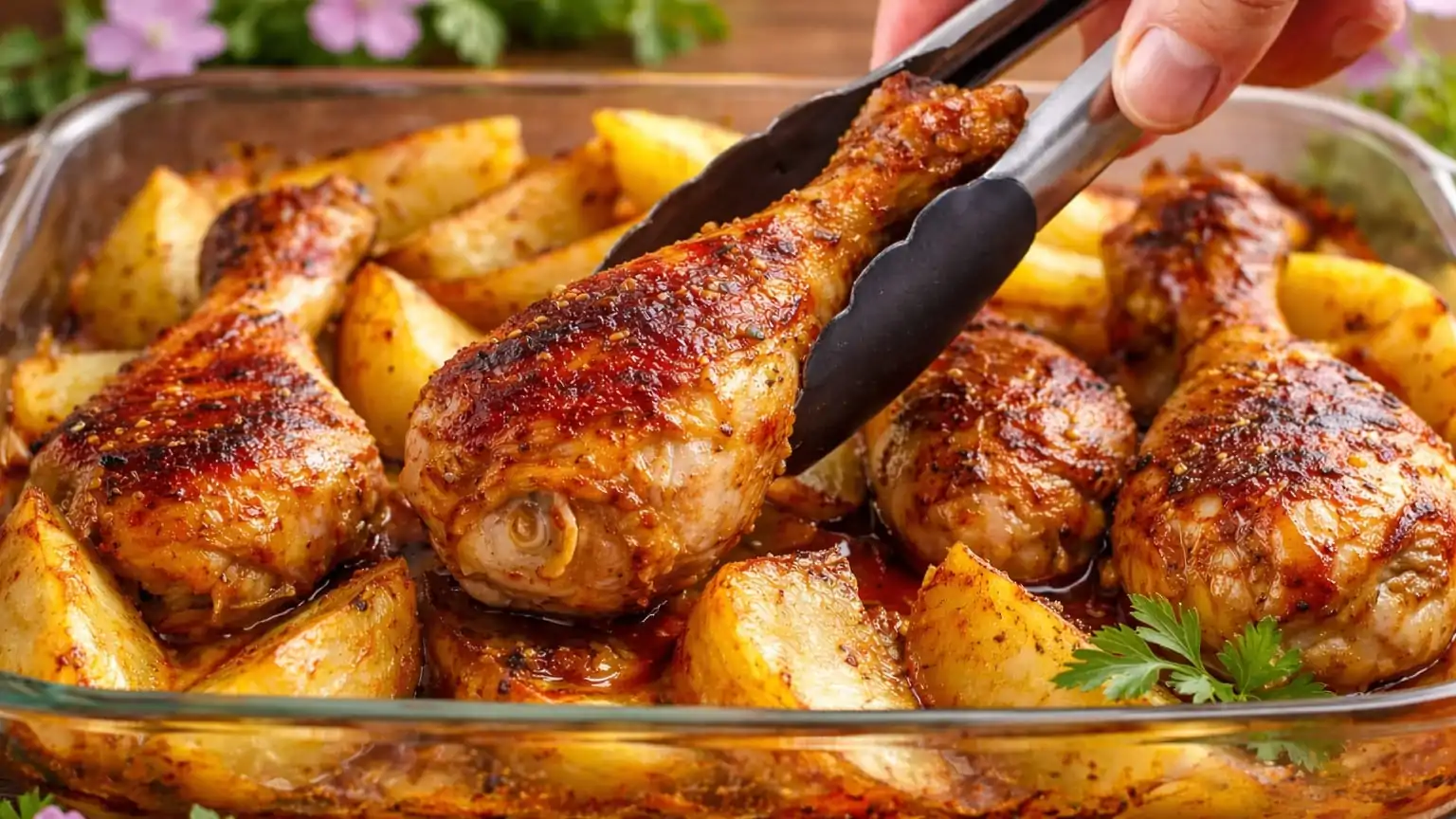 🍗🔥 Пилешки бутчета на фурна с картофи 🥔✨