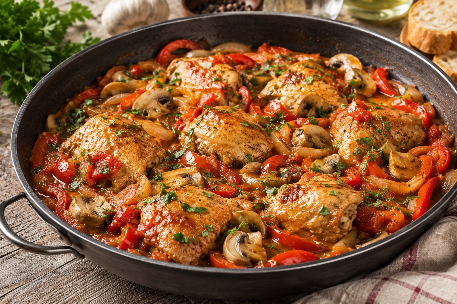 🍗🍄 Пиле по ловджийски 🍷
